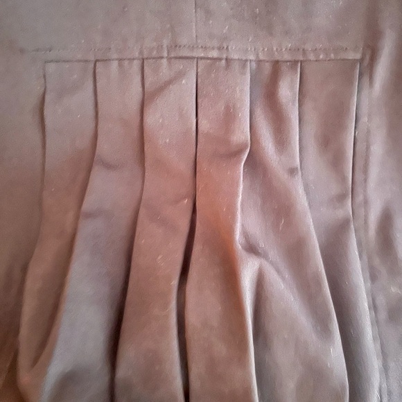 Worthington Stretch Navy Blue Pencil Skirt Lined Front Slit Pleats SZ 6 Preppy - Picture 6 of 12